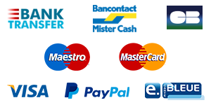Betaling : Carte Bleue, Maesto, MasterCard, Visa, PayPal, E.blauw